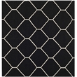 Safavieh Dhurries Black Contemporary Rug - Square 6'