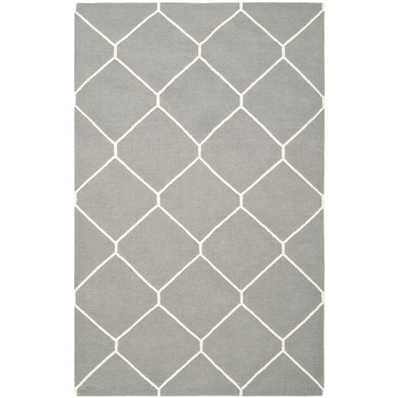 Safavieh Dhurries Grey Contemporary Rug - 4' x 6'