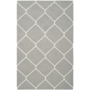 Safavieh Dhurries Grey Contemporary Rug - 4' x 6'