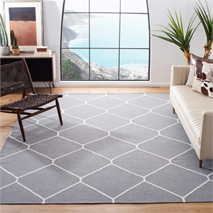 Safavieh Dhurries Grey Contemporary Rug - 6' x 9'