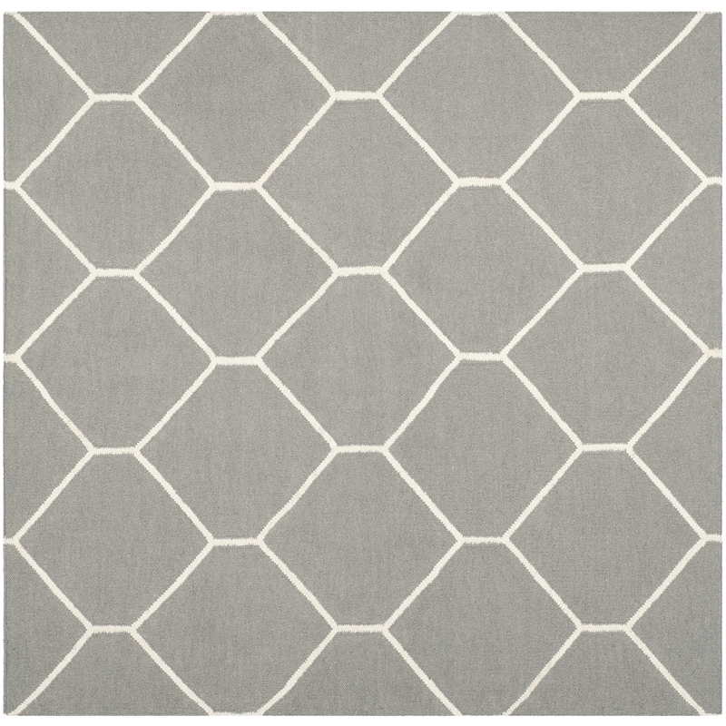 Safavieh Dhurries Grey Contemporary Rug - Square 6'