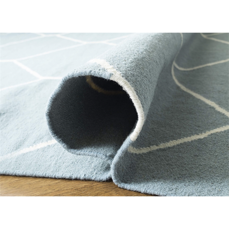 Safavieh Dhurries Light Blue Contemporary Rug - Round 6'