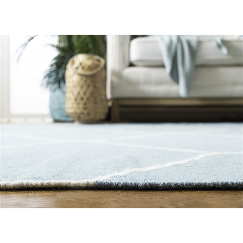 Safavieh Dhurries Light Blue Contemporary Rug - Round 6'