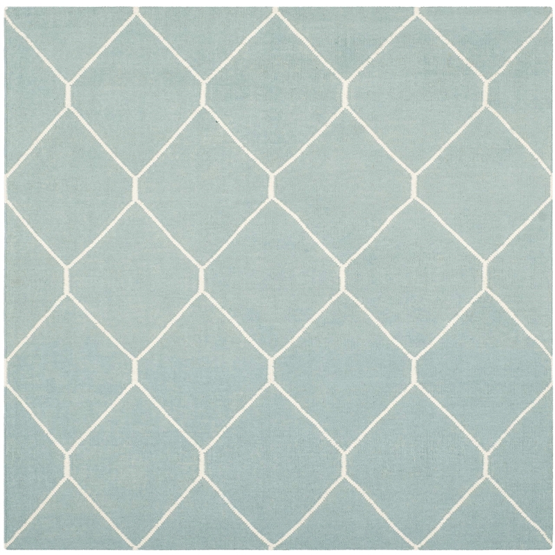Safavieh Dhurries Light Blue Contemporary Rug - Square 6'