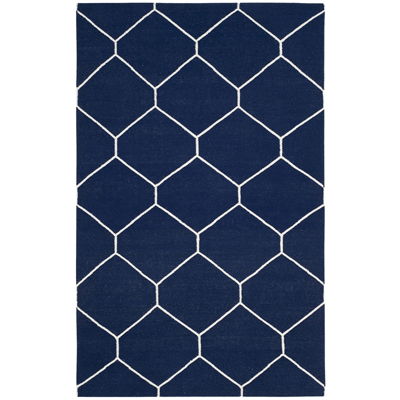 Safavieh Dhurries Navy Contemporary Rug - 5' x 8'