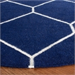 Safavieh Dhurries Navy Contemporary Rug - Round 6'