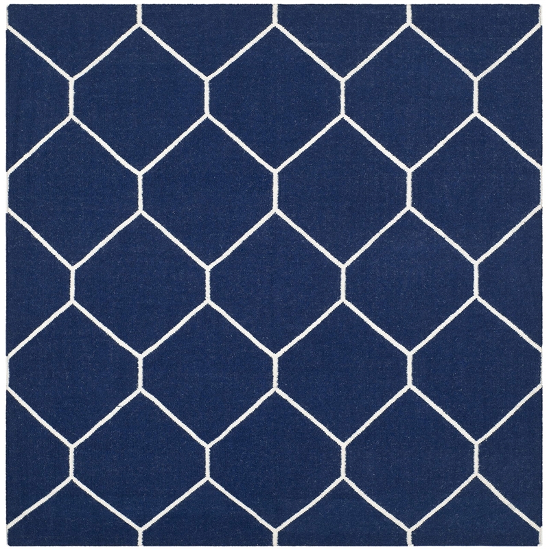 Safavieh Dhurries Navy Contemporary Rug - Square 6'