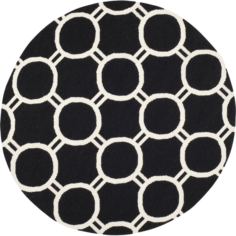 Safavieh Dhurries Black Contemporary Rug - 8' x 10'