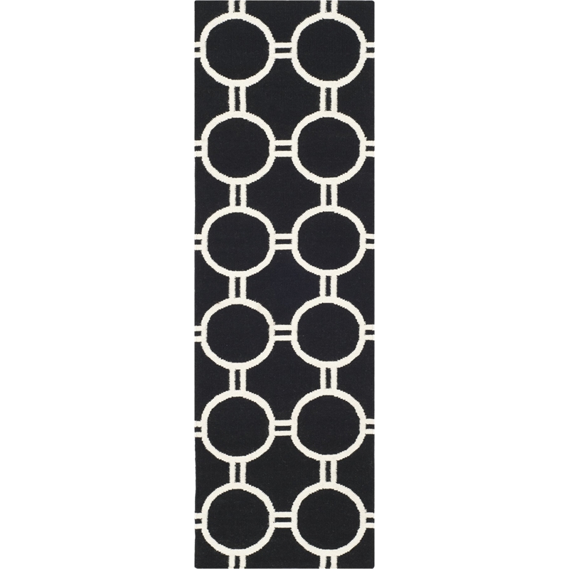 Safavieh Dhurries Black Contemporary Rug - 8' x 10'