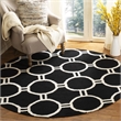 Safavieh Dhurries Black Contemporary Rug - Round 6'