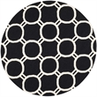 Safavieh Dhurries Black Contemporary Rug - Round 6'