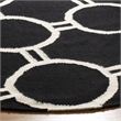 Safavieh Dhurries Black Contemporary Rug - Round 6'