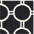 Safavieh Dhurries Black Contemporary Rug - Runner 2'6