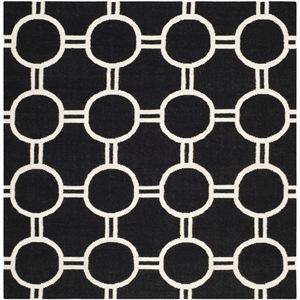Safavieh Dhurries Black Contemporary Rug - Square 6'