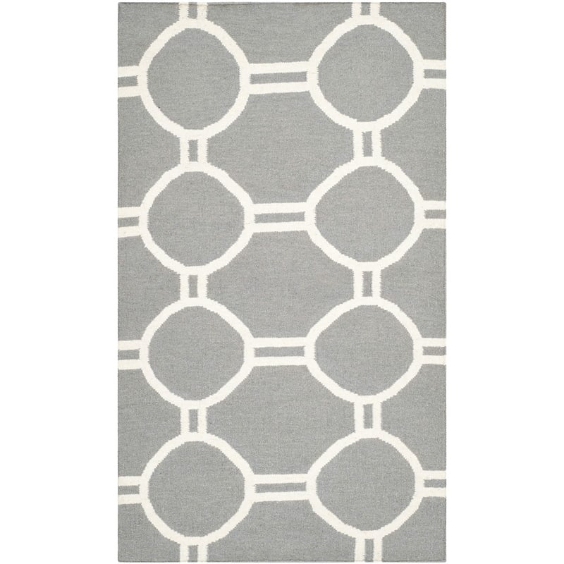 Safavieh Dhurries Grey Contemporary Rug - 3' x 5'