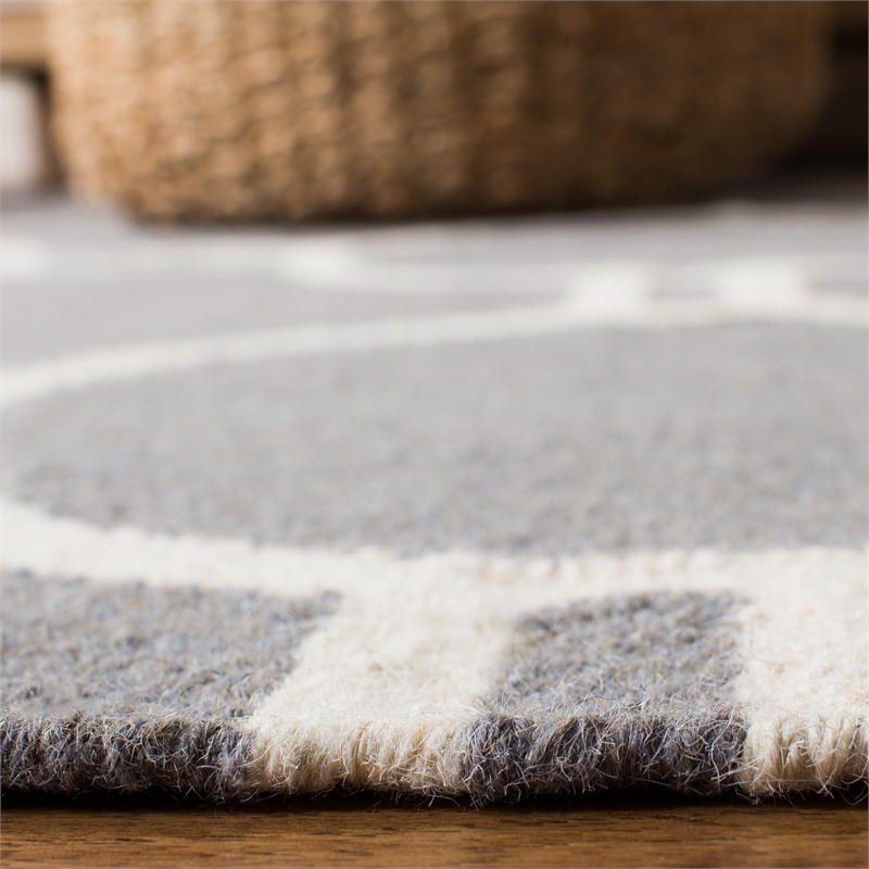 Safavieh Dhurries Grey Contemporary Rug - 3' x 5'