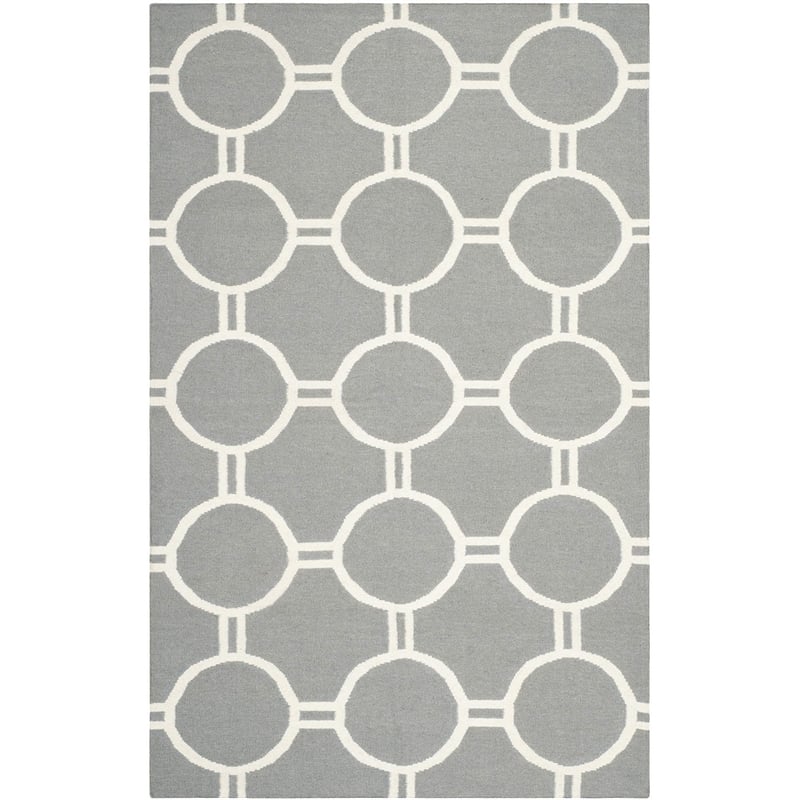 Safavieh Dhurries Grey Contemporary Rug - 4' x 6'