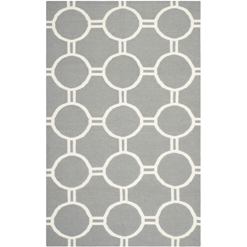 Safavieh Dhurries Grey Contemporary Rug - 6' x 9'