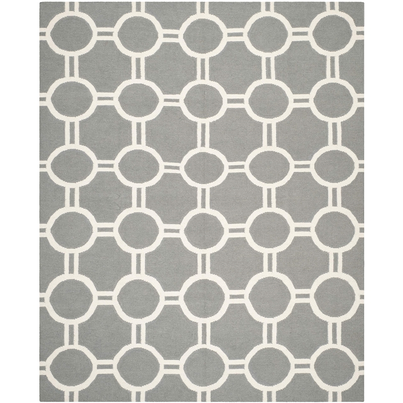 Safavieh Dhurries Grey Contemporary Rug - 9' x 12'