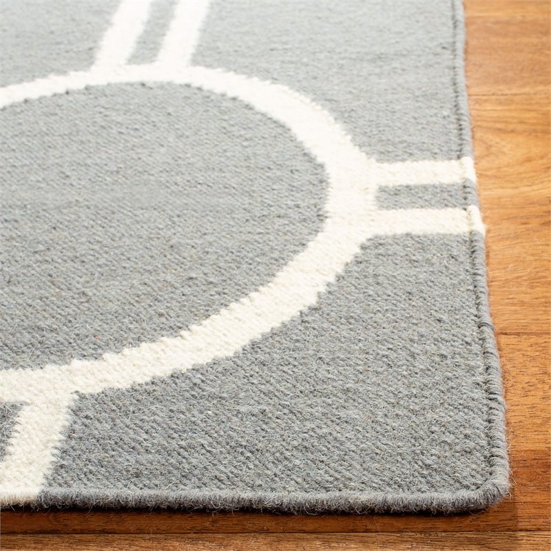 Safavieh Dhurries Grey Contemporary Rug - 9' x 12'