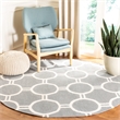 Safavieh Dhurries Grey Contemporary Rug - Round 6'