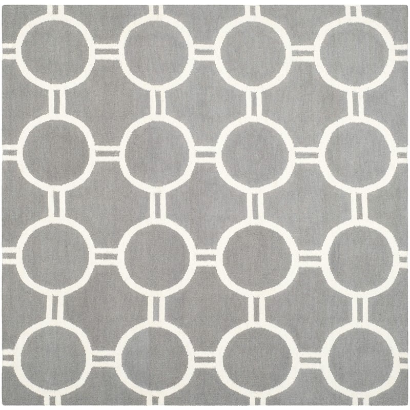 Safavieh Dhurries Grey Contemporary Rug - Square 6'
