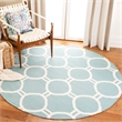 Safavieh Dhurries Light Blue Contemporary Rug - Round 6'
