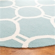 Safavieh Dhurries Light Blue Contemporary Rug - Round 6'