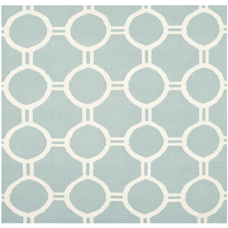 Safavieh Dhurries Light Blue Contemporary Rug - Square 6'