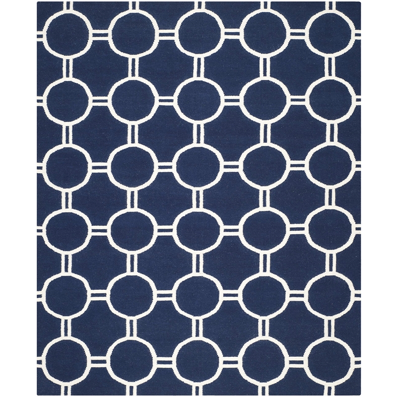 Safavieh Dhurries Navy Contemporary Rug - 8' x 10'