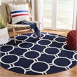 Safavieh Dhurries Navy Contemporary Rug - Round 6'