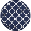 Safavieh Dhurries Navy Contemporary Rug - Round 6'