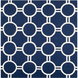 Safavieh Dhurries Navy Contemporary Rug - Square 6'