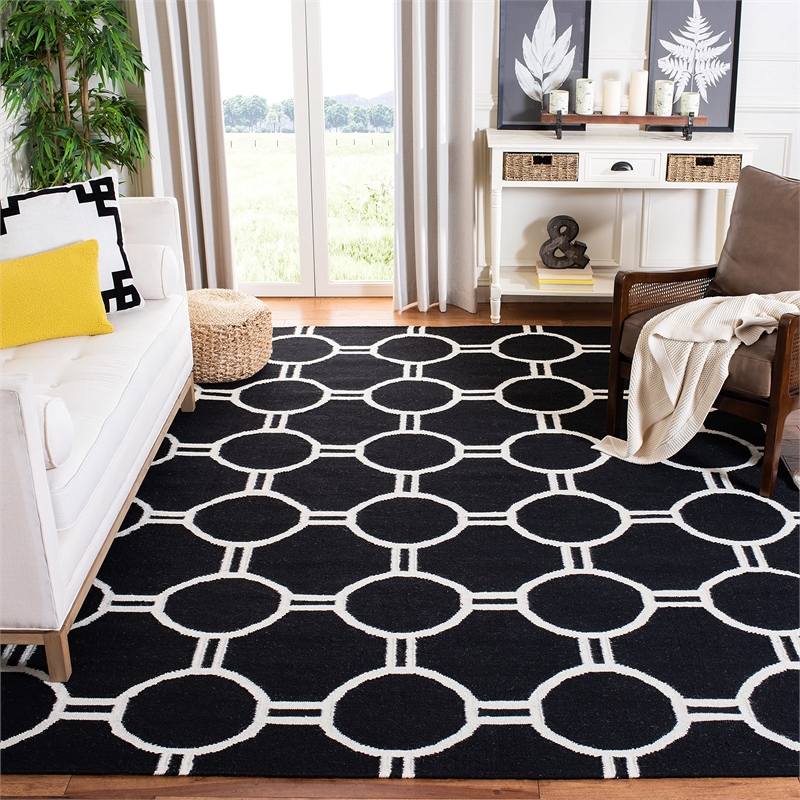 Safavieh Dhurries Navy Contemporary Rug - Square 6'