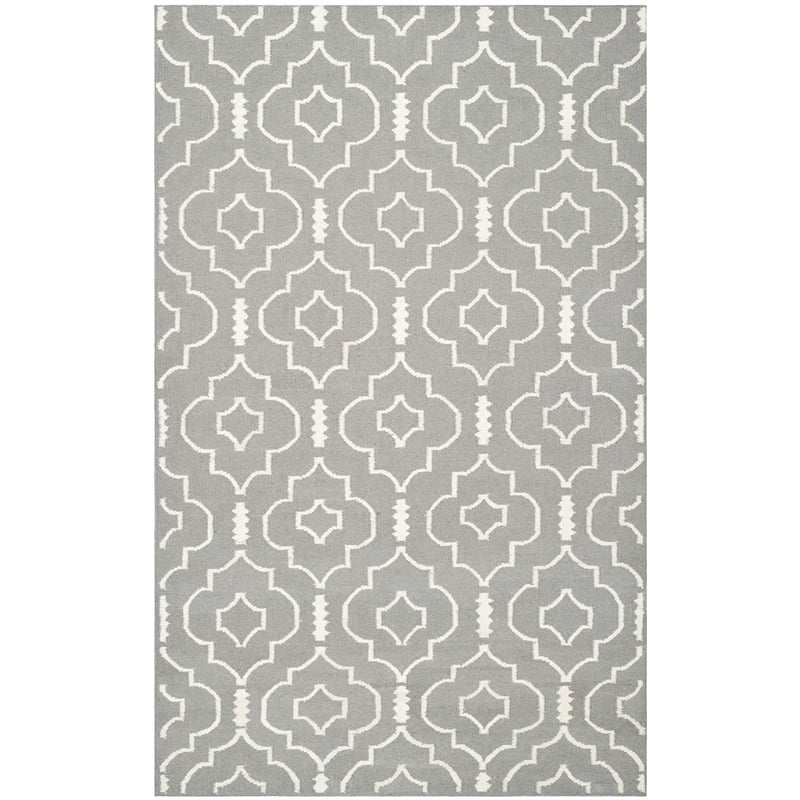 Safavieh Dhurries Grey Contemporary Rug - 4' x 6'