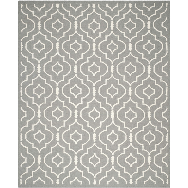 Safavieh Dhurries Grey Contemporary Rug - 6' x 9'