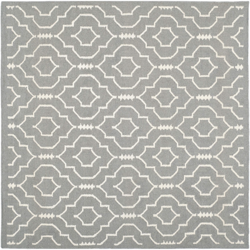 Safavieh Dhurries Grey Contemporary Rug - Square 6'