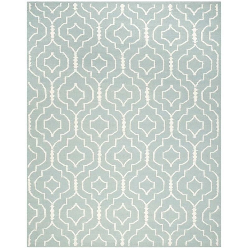 Safavieh Dhurries Light Blue Contemporary Rug 8' x 10