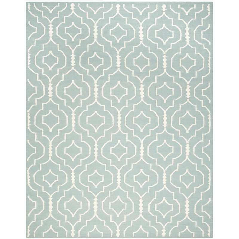 Safavieh Dhurries Light Blue Contemporary Rug - 9' x 12'
