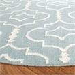 Safavieh Dhurries Light Blue Contemporary Rug - Round 6'