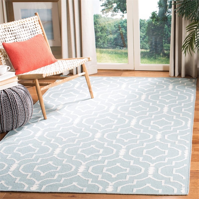 Safavieh Dhurries Light Blue Contemporary Rug - Square 6'