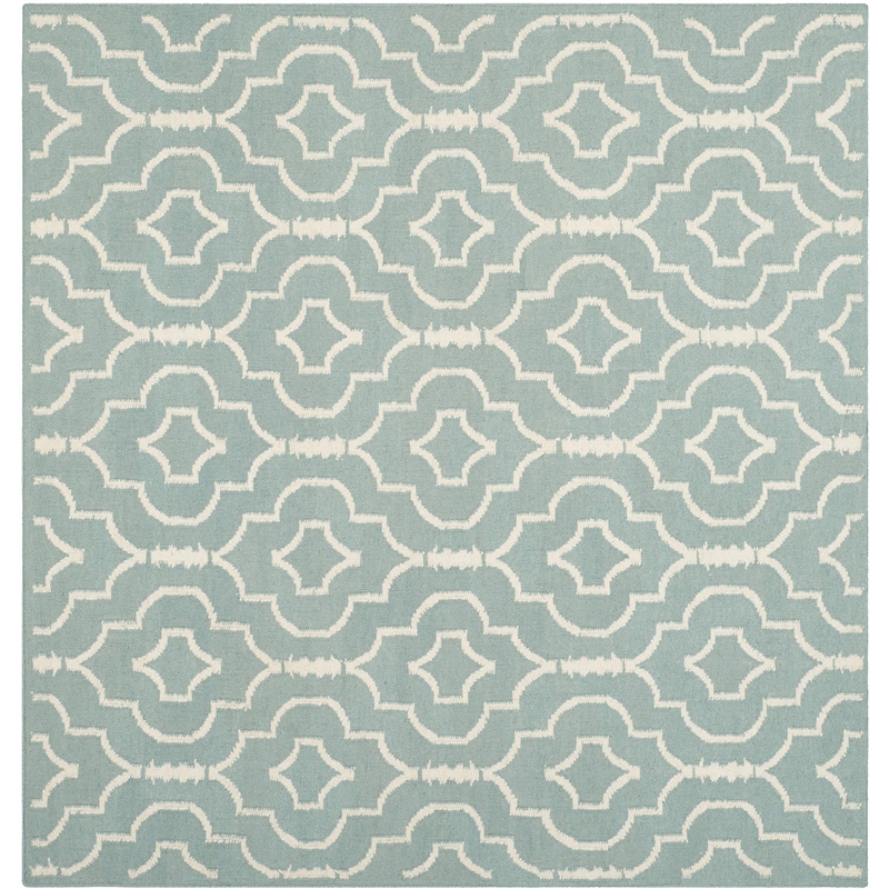 Safavieh Dhurries Light Blue Contemporary Rug - Square 6'