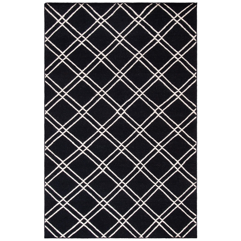 Safavieh Dhurries Black Contemporary Rug - 5' x 8'