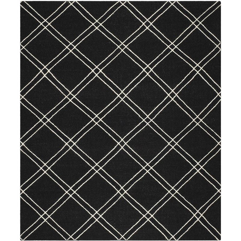 Safavieh Dhurries Black Contemporary Rug - 9' x 12'