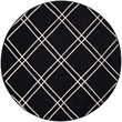 Safavieh Dhurries Black Contemporary Rug - Round 6'
