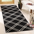 Safavieh Dhurries Black Contemporary Rug - Runner 2'6