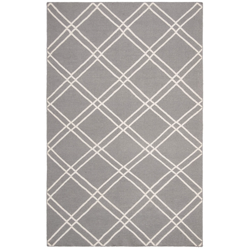 Safavieh Dhurries Grey Contemporary Rug - 6' x 9'