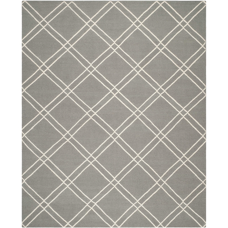 Safavieh Dhurries Grey Contemporary Rug - 9' x 12'