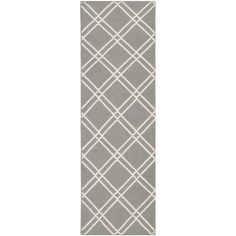 Safavieh Dhurries Grey Contemporary Rug - Runner 2'6
