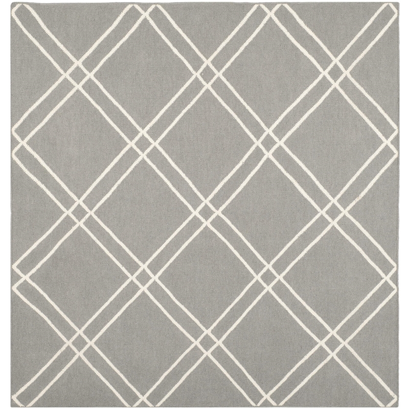 Safavieh Dhurries Grey Contemporary Rug - Square 6'